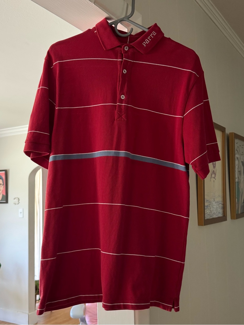 Red Stripe Pique Polo by Parra